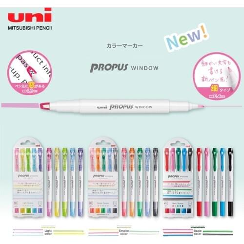 UNI Double-headed Highlighter with Window PUS-102T PROPUS Marking Stroke Focus Student Use Smoky Gray Suit