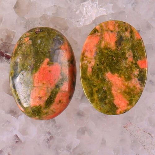 25x18MM Unakite Epidote Oval Cabochon Jewelry Making (2pcs/lot) H041