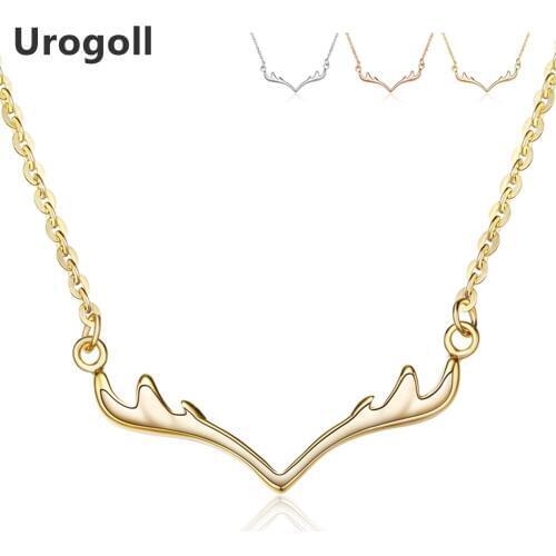 Fine Jewelry 925 Sterling Silver Necklaces For Women Jewelry Real Solid Sterling Silver Deer Antler Pendant Necklaces Wholesale