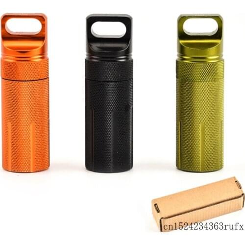 100pcs Outdoor Pill Bottle Emergency First Aid Storage Boxes for Safety Survival Aluminium Box for Camping