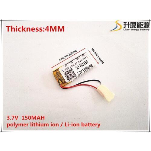 3.7V 150mAh 401430 Lithium Polymer Li-Po li ion Rechargeable Battery cells For Mp3 MP4 MP5 GPS PSP mobile bluetooth