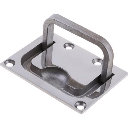 316 Stainless Steel Flush Hatch Pull Lift Ring Handle Marine Boat 76mm x 56mm