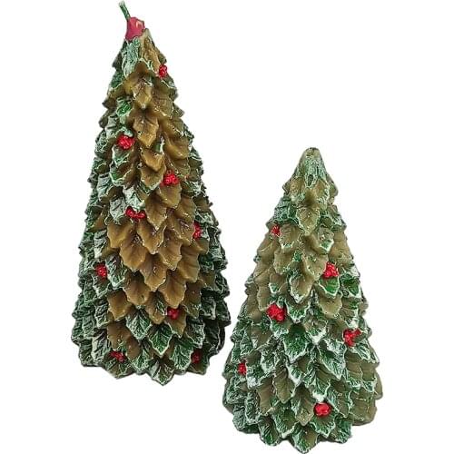 3D Christmas Tree Mold DIY Wax Candle Silicone Molds Xmas Gift Cake Dessert Decoration Tool Soap Making Crafts Baking Moulds
