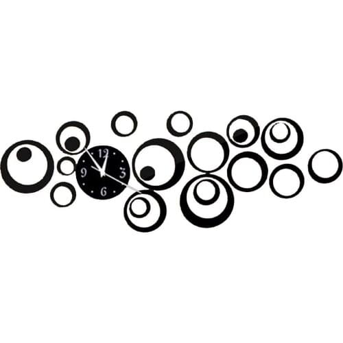 3D Mirror Acrylic Modern Art Wall Sticker Fashionable Removable Round Clock Removable Decal Sticker for Home Tv Wall Background