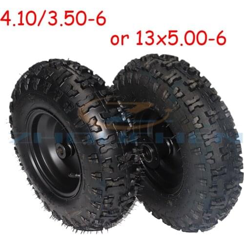 4.10/3.50-6 and 13x5.00-6 front and rear tires come with wheels, tires and rims of off-road ATV QUAD off-road lawn mower kart