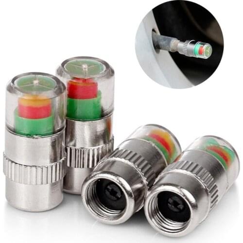 4pcs Car Tire Air Press Alert Wheel Valve Cap Pressure Detection Indicator Sensor Auto MotorBike Truck Tire Accessories