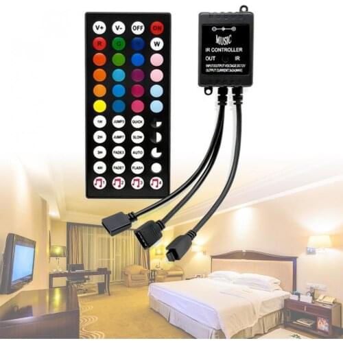 44 Keys IR Music RGB LED Controller Sound Sensor control for 5050 3528 LED Strip Lights