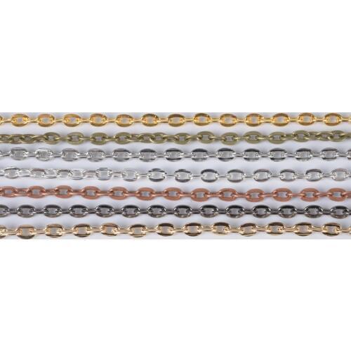 5 Meter High Quality Flat Cross Chains DIY Necklace Accessories Findings Long Chains For Jewelry Making