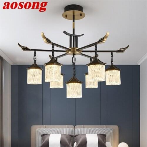 AOSONG New Pendant Light Modern Luxury Brass LED Lamp Fixtures For Home Decorative Dining Living Room