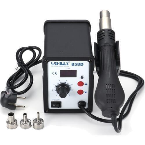 Free shipping 858D 220V Hot Air SMD Rework Station Heat G un SMT Solder soldering iron Welding Repair Tools