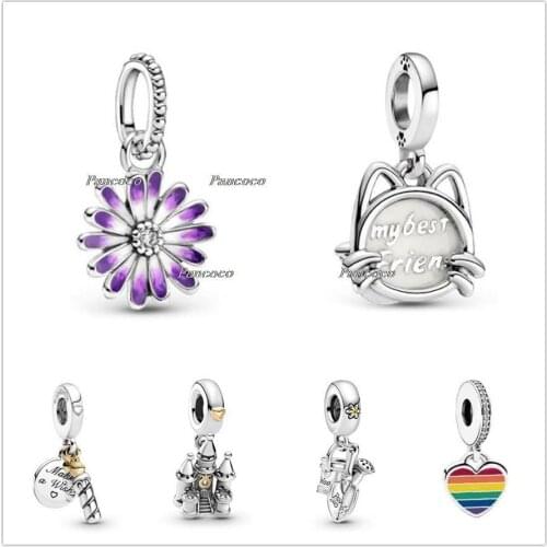 Authentic 925 Sterling Silver Passions My Pet Cat Dangle Charm Beads Fit Women Pandora Bracelet & Necklace Jewelry