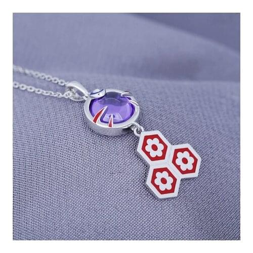 Anime Inuyasha Sesshoumaru Necklace S925 Sterling Silver Pendant Chain Fashion Jewelry Take Photo Props Cosplay Xmas Gift HOT