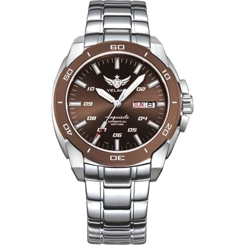 YELANG Men Automatic Watch Mens Pilot Watches Tritium T100 Luminous Mechanical Wristwatch Military 100M Water Resistant Sapphire