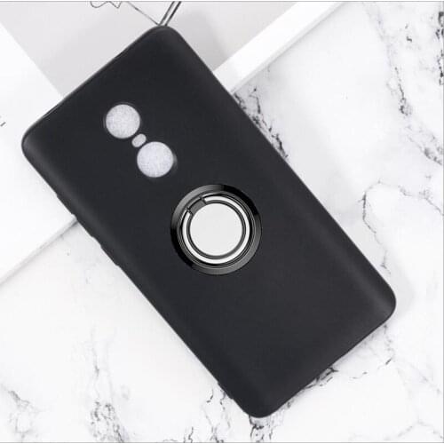 For Redmi Note 4X Back Ring Holder Bracket Phone Case Cover Phone TPU Soft Silicone Cases for Xiaomi Redmi Note 4 5.5 inch
