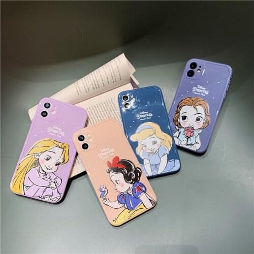 Q Version of The Princess Straight-edge Skin Feel Anti-fall Mobile Phone Case for IPhone12, IPhone11