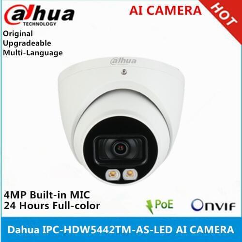 Dahua IPC-HDW5442TM-AS-LED 4MP IP Camera Built-in MIC 24 Hours Full-color IP67 WDR Eyeball AI Network Camera