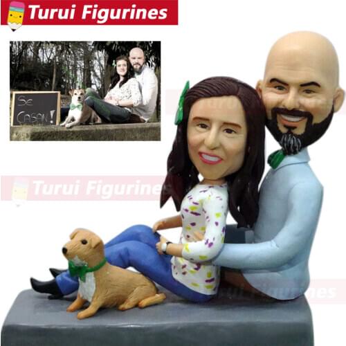 Precious moment figurines collectible dolls gay wedding with dog figurines wedding cake topper brother figurines souvenir gift