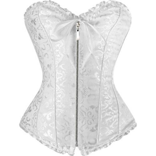 Dropshipping Sexy Lace Overbust Corset Plus Size Erotic Zip Floral Women Bustier Corset Lingerie Tops Brocade Victorian corsage