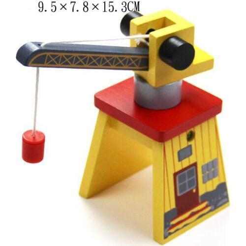 EDWONE Two Side Crane Thom as Wooden Train Track Move Crane House Tender Compatible All Wooden Track Railway Accessories Toy