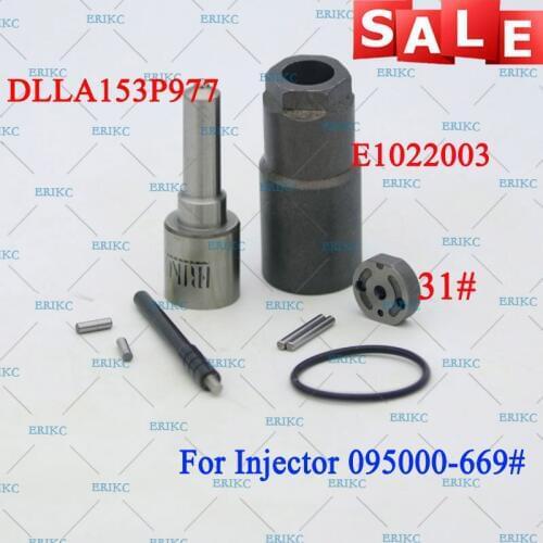 ERIKC 095000-6691 095000-6692 Diesel Fuel Injector Overhaul Repair Kits Nozzle DLLA153P977, Valve Plate 31#, Pin, Sealing Ring