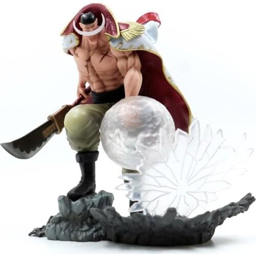 24cm Anime Figure White Beard Pirates Edward Newgate Battle Version with Broadsword Action Figure PVC Collection Model Toy