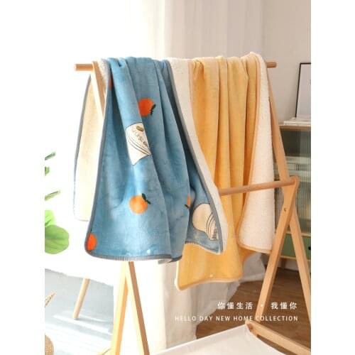 Flannel blanket quilt thickened winter nap sofa blanket office air conditioning blanket cover leg blanket lunch break blanket