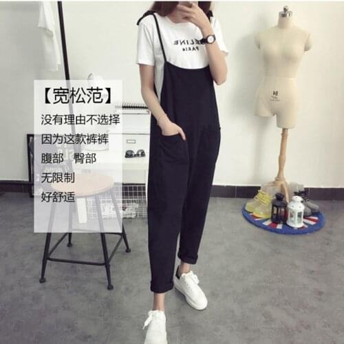 Maternity Bib Pants Pregnant Trousers Belt Plus Clothes-For-Fat-Women Pregnant-Overalls Jumpsuit Solid Color Women new