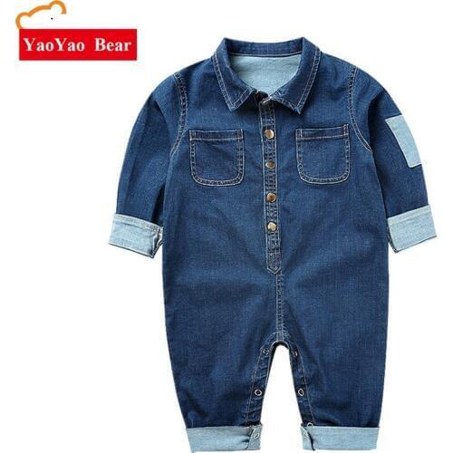 Newborn Baby rompers Child Infant Clothes Long Sleeve Cute Denim Overalls Autumn Winter Baby Clothes YAOYAO BEAR Brand 3-18m