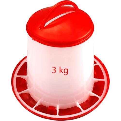 New Poultry Chicken Feeders 3kg / 6kg Feeding Bucket Chicken Duck Ground Fountain Quail Feed Bucket Poultry feeding tools