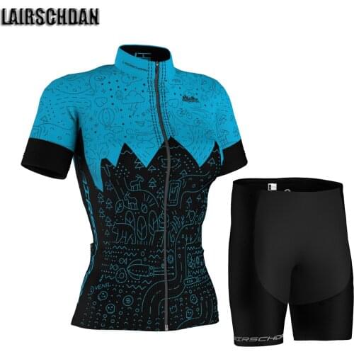 LairschDan Bike Women Short Sleeve Top Shorts Cycling Jersey Set Quick Dry MTB Bicycle Sports Cycling Clothing Cycliste Femme