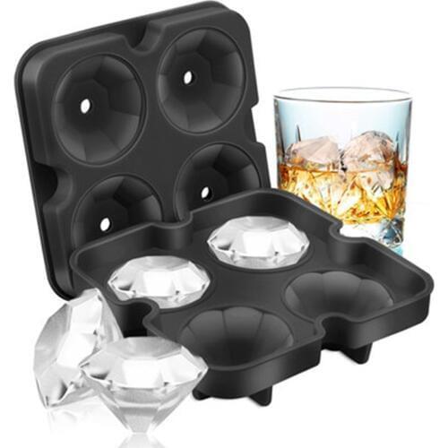 Creative Diamond Ice Cube Tray Reusable Ice Cubes Maker Silicone Ice Cream Molds Form Chocolate Mold Whiskey Party Bar Tools