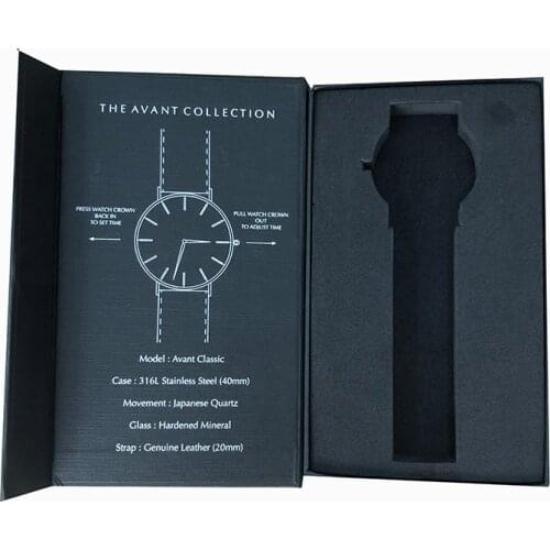 Hot selling luxury book shape watch box with customized logo