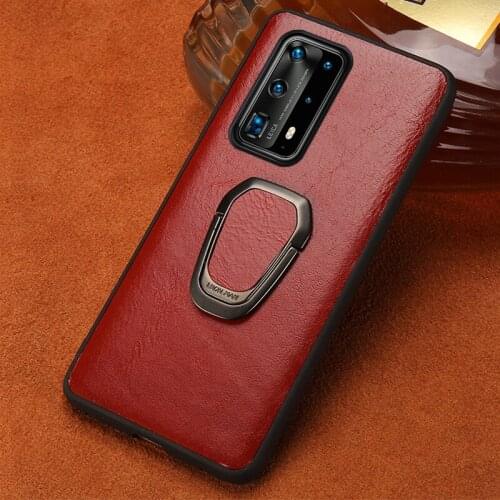 Genuine Cowhide Leather Magnetic Phone Case for Huawei P40 Pro P30 Lite P20 Mate 20 Pro Cover For Honor 20 Pro 30 10 10i 8X 9X