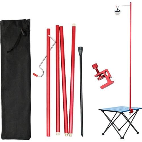 Outdoor Camping Folding Lamp Pole Kit Multifunctional Detachable Lantern Stand Light Telescopic Portable Fishing Fixing Stand