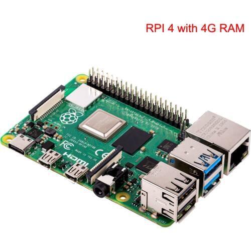 New Raspberry Pi 4 Model B 4G Kit with 5V 3A Power Adapter Acrylic Case Cooling Fan HMDI Cable Heat Sink 16/32G SD Card Optional