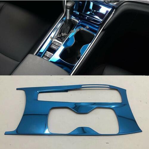 Stainless Blue Interior Gear Shift Frame Cover Trim for Honda Accord 10th 2018