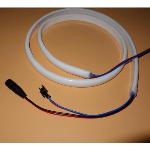 1m long DC5V SK6812 144pixels/m addressable neon pixel light,RGB full color;144pcs SK6812 per m;waterproof in milky tube;IP66