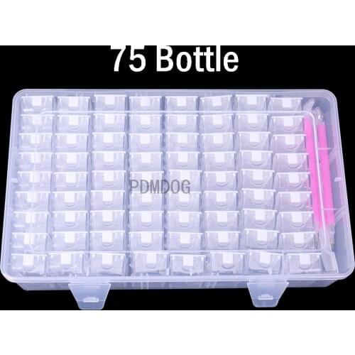 32/75 Slots Plastic Storage Box Diamond Painting Kits Nail Art Rhinestone Tools Beads Storage Boxes Case Organizer Holder Sale