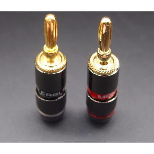 5pcs RCA Connector Gold Plated Banana Plug Connector 6mm Cable RCA Male Plug Speaker Audio Adapter