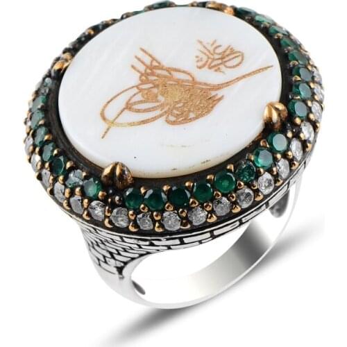 Silver 925 Sterling Pearl and Zircon Stone Ring