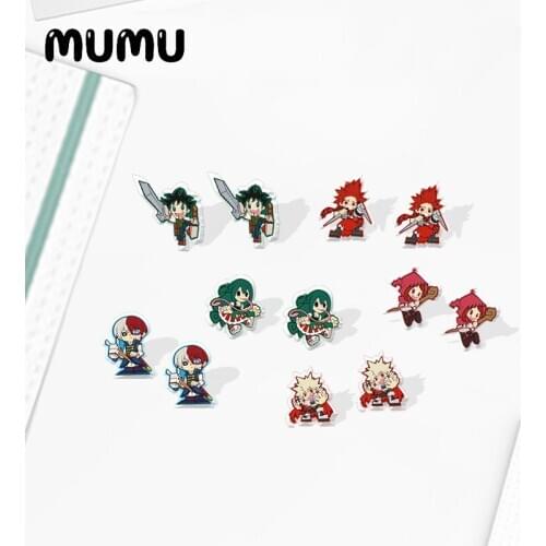 2020 New My Hero Academia Anime Stud Earring Epoxy Acrylic Earrings Handmade Resin Jewelrys Earring