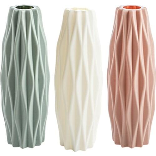 Nordic Plastic Flower Pot Statue Sculptures Figure Plant Dried Flowers Hydroponic Pot Crafts Living Room Decorations