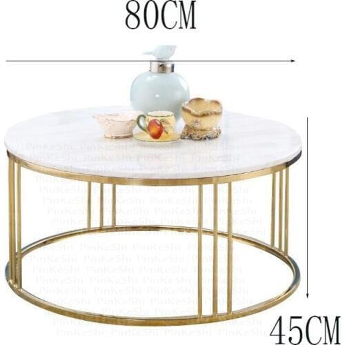 Glass marble coffee table iron bracket leg table frame