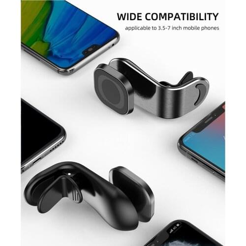 Universal Cell Phone Bracket Car Mount Magnetic Holder Hands Free 5 Strong Magnets for Auto Air Outlet Most Smartphone GPS