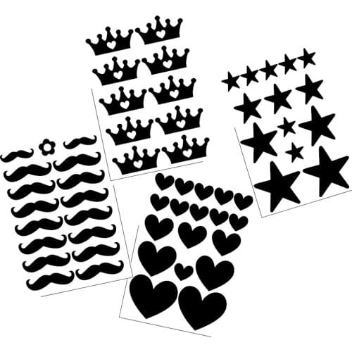 2pcs Moustache Heart Vinyl Decal Stickers Party Decorations Party Supplies Moustache Cup Stickers Envelope Seals Baby Shower