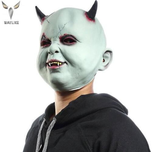 WAYLIKE Halloween Devil Vampire Latex Mask Adult Party Costume Mask Horror Carnival Cosplay Party Props