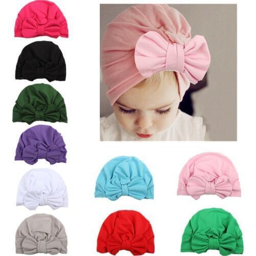 Baby Girl Bowknot Hat Spring Autumn Toddler Kids Bohemian Hats Caps Bebe Bonnet Beanie Accessories10 Colors