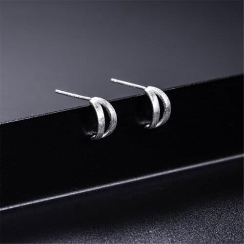 New Hot sale simple mini cute leaf stud earrings for women ladies Tibetan sliver small geometric minimalist studs girls ED1193