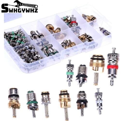 100Pcs/box R134a Car Air Conditioning Core Valve Automotive Air Conditioning Kit Box