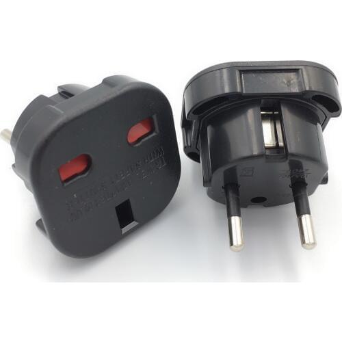 1000pcs European EU Plug Adapter British UK To EU Euro Adapter Electric Plug Converter Power Adapter Wall Charger Socket Outlet